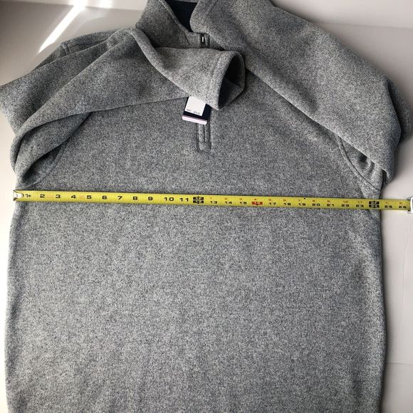 IZOD Sweater Men XL Light Grey Heather 1/4 Zip Fleece Pullover NWT - Picture 9 of 10